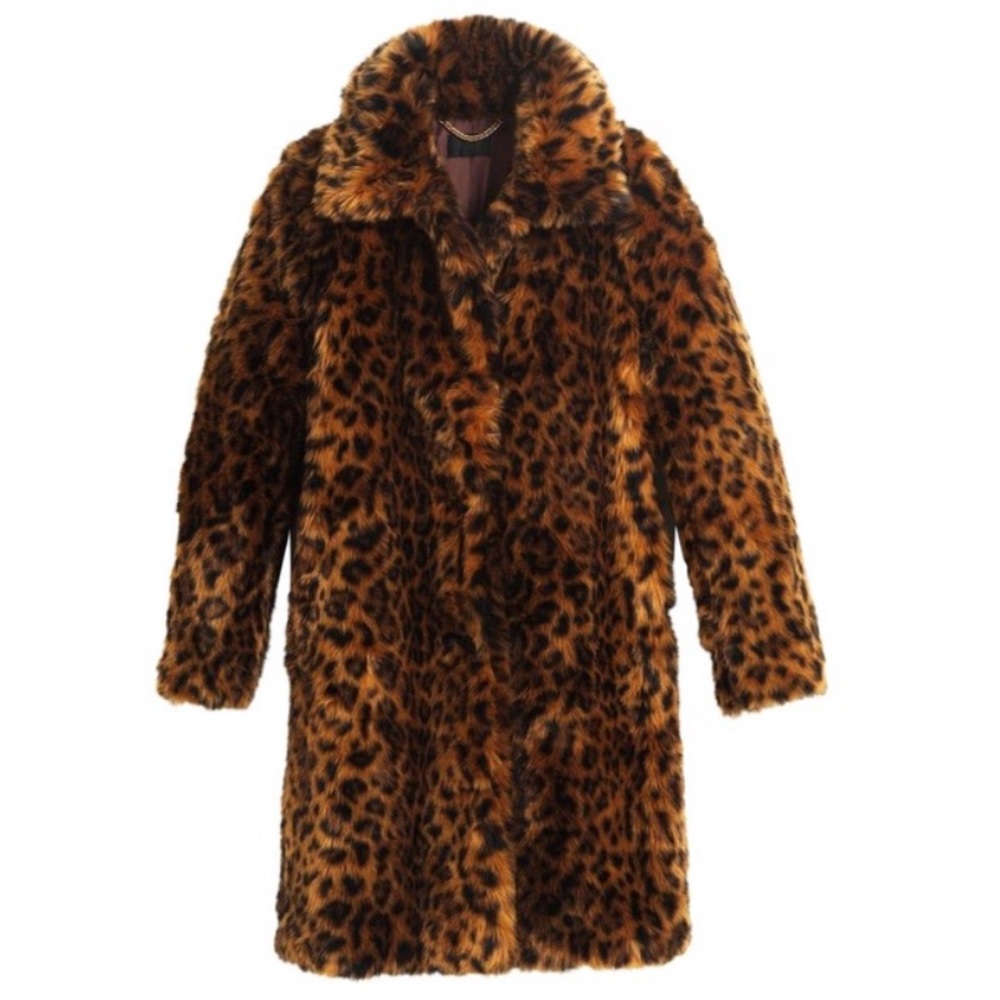J Crew Faux Fur Leopard Print Jacket XS